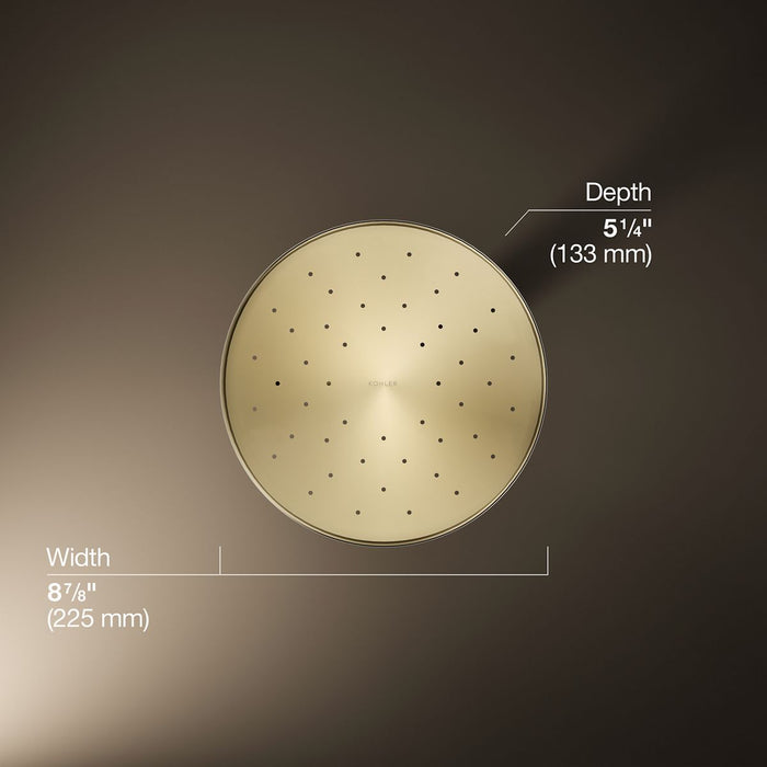 KOHLER K-26301-G Statement Open Rain iconic round 9" single-function rainhead, 1.75 gpm, vibrant french gold - view 5