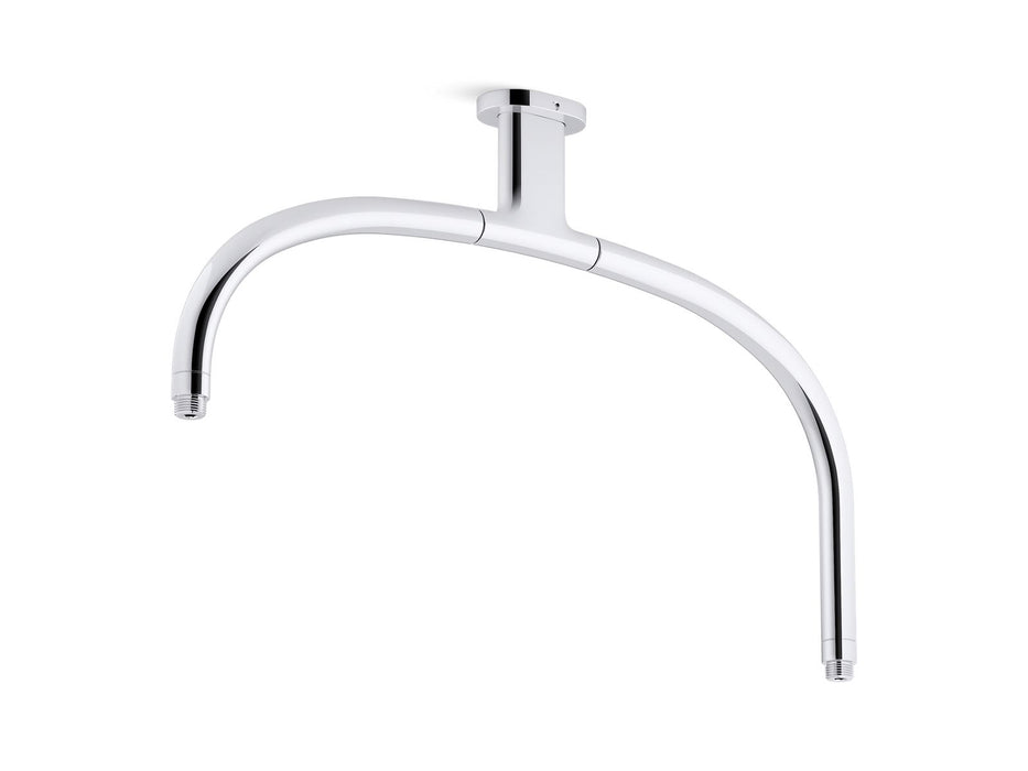 KOHLER K-26305 Statement Ceiling-mount single-function dual rainhead arm, polished chrome