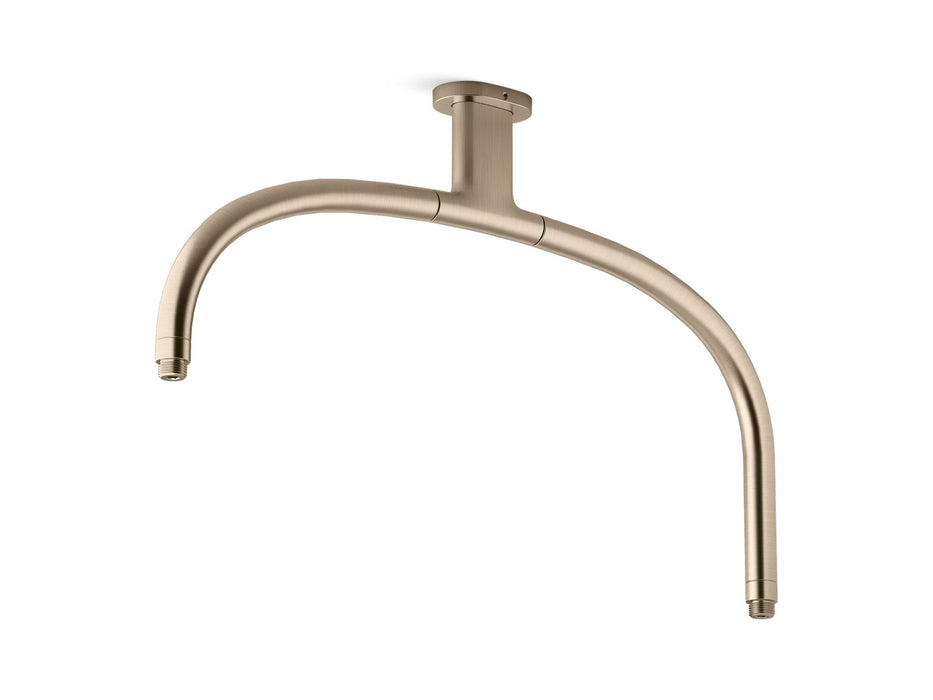 KOHLER K-26305 Statement Ceiling-mount single-function dual rainhead arm, vibrant brushed bronze
