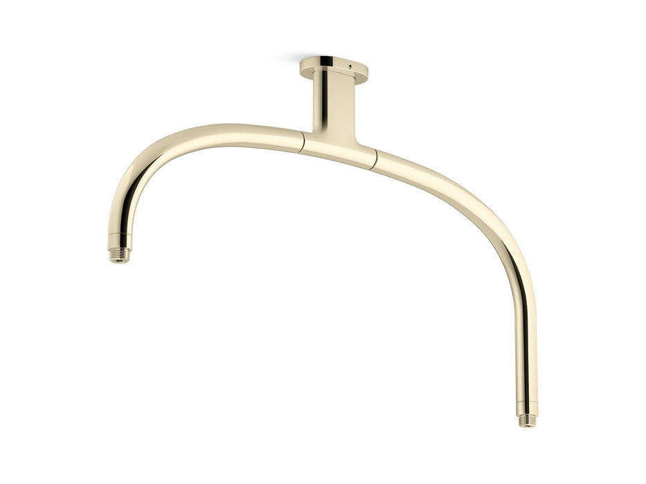 KOHLER K-26305 Statement Ceiling-mount single-function dual rainhead arm, vibrant french gold