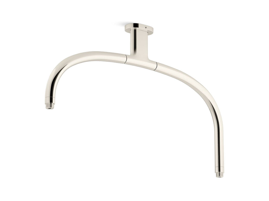 KOHLER K-26305 Statement Ceiling-mount single-function dual rainhead arm, vibrant polished nickel