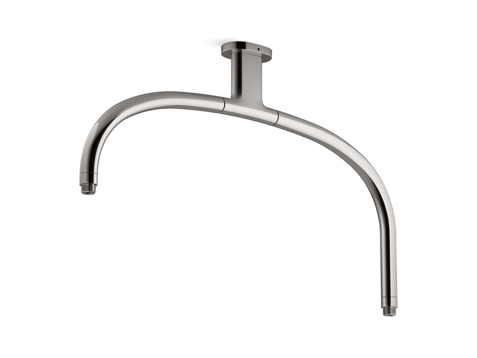KOHLER K-26305 Statement Ceiling-mount single-function dual rainhead arm, vibrant titanium