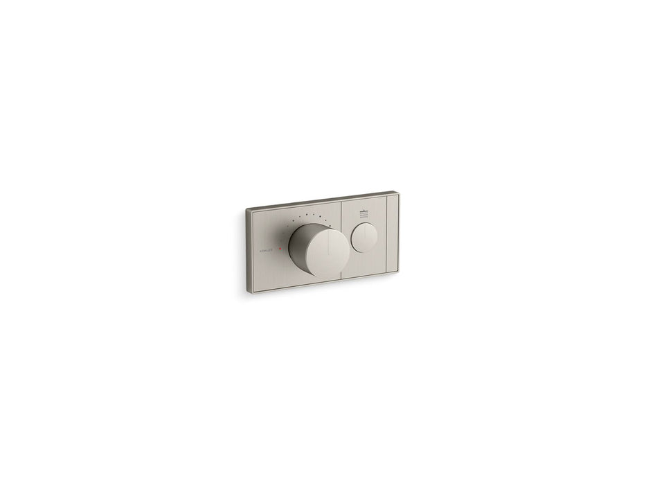 KOHLER K-26345-9 Anthem One-outlet recessed mechanical thermostatic valve control, vibrant brushed nickel