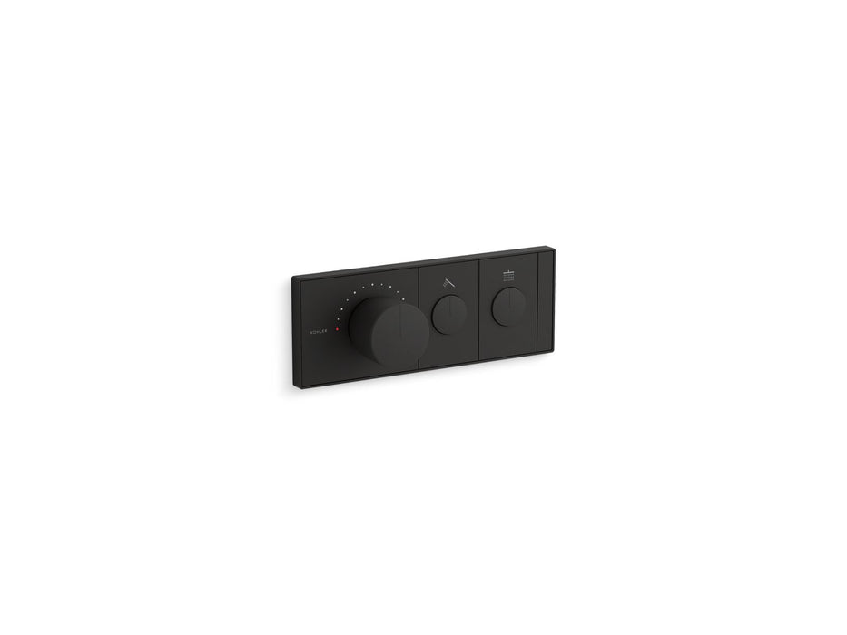KOHLER K-26346-9 Anthem Two-outlet recessed mechanical thermostatic valve control, matte black