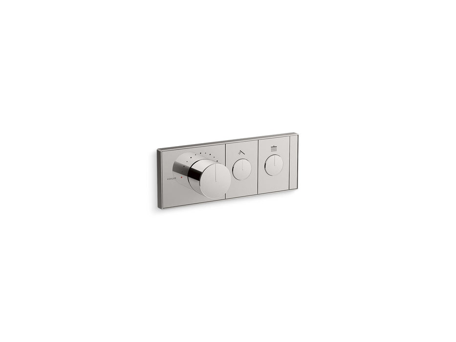 KOHLER K-26346-9 Anthem Two-outlet recessed mechanical thermostatic valve control, titanium