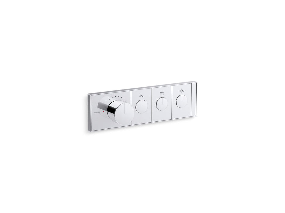 KOHLER K-26347-9 Anthem Three-outlet recessed mechanical thermostatic valve control, polished chrome