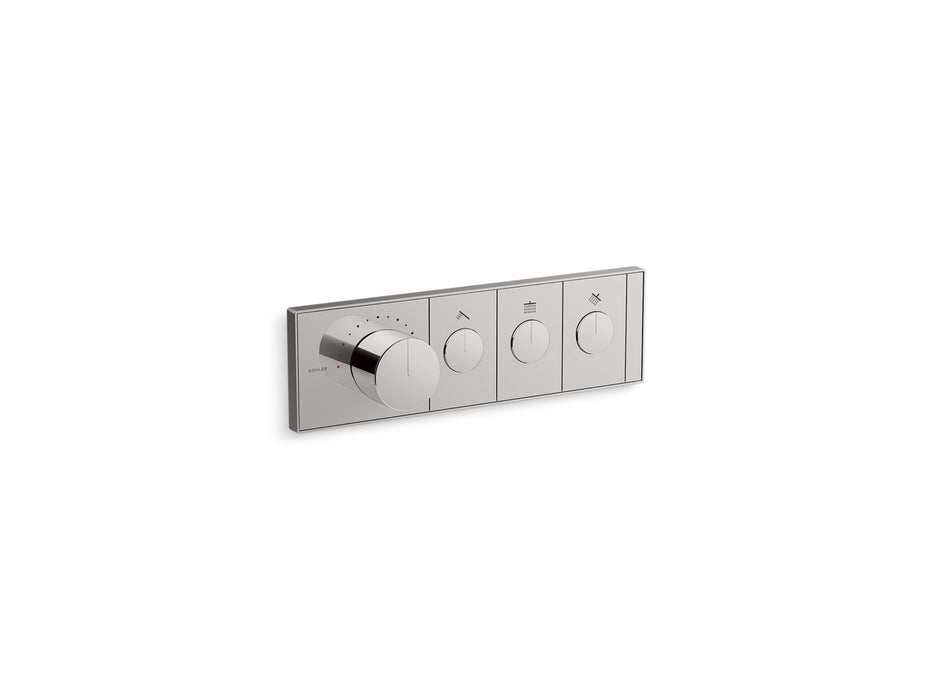 KOHLER K-26347-9 Anthem Three-outlet recessed mechanical thermostatic valve control, titanium