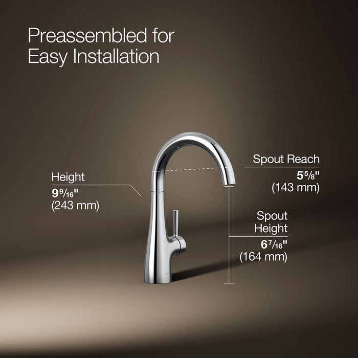 KOHLER K-26368 Transitional Beverage faucet, polished chrome - view 5