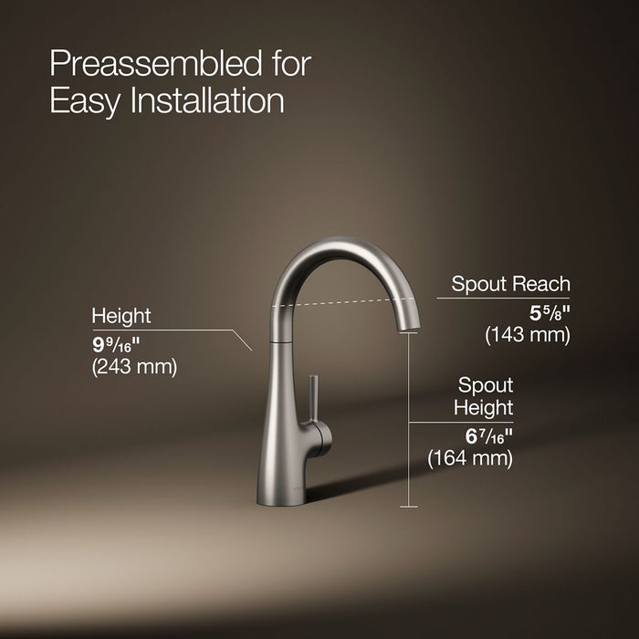 KOHLER K-26368 Transitional Beverage faucet, vibrant stainless - view 4