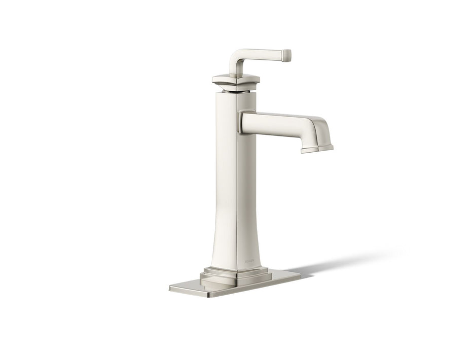 KOHLER K-26430-4 Riff Tall single-handle bathroom sink faucet, 1.2 gpm, vibrant polished nickel