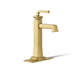 KOHLER K-26430-4K Riff Tall single-handle bathroom sink faucet, 1.0 gpm, vibrant brushed moderne brass