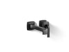 KOHLER K-26431-4 Riff Wall-mount single-handle bathroom sink faucet, 1.2 gpm, matte black