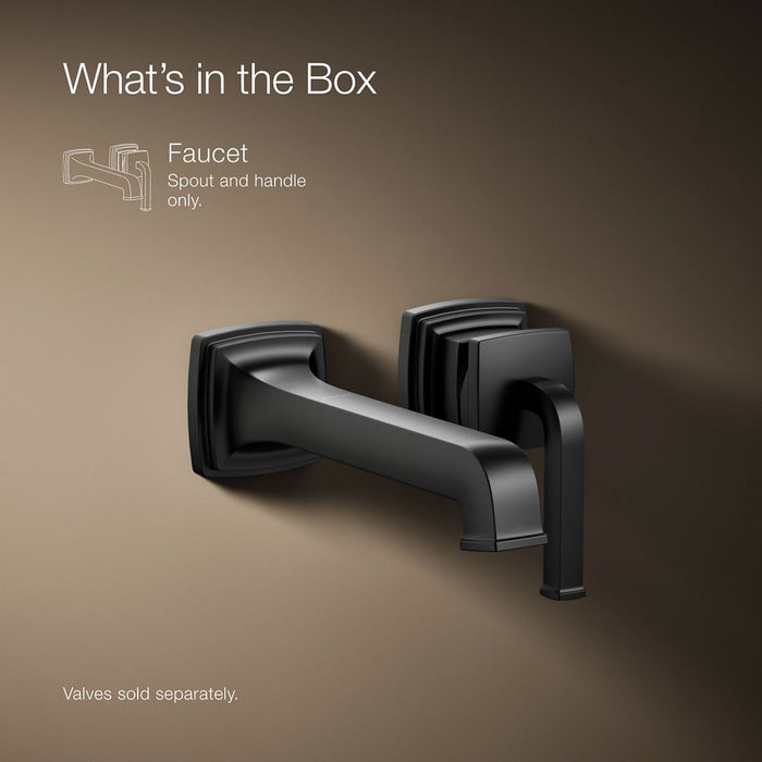 KOHLER K-26431-4 Riff Wall-mount single-handle bathroom sink faucet, 1.2 gpm, matte black - view 5