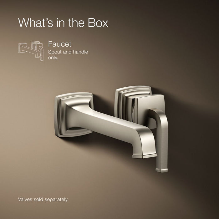 KOHLER K-26431-4 Riff Wall-mount single-handle bathroom sink faucet, 1.2 gpm, vibrant brushed nickel - view 5