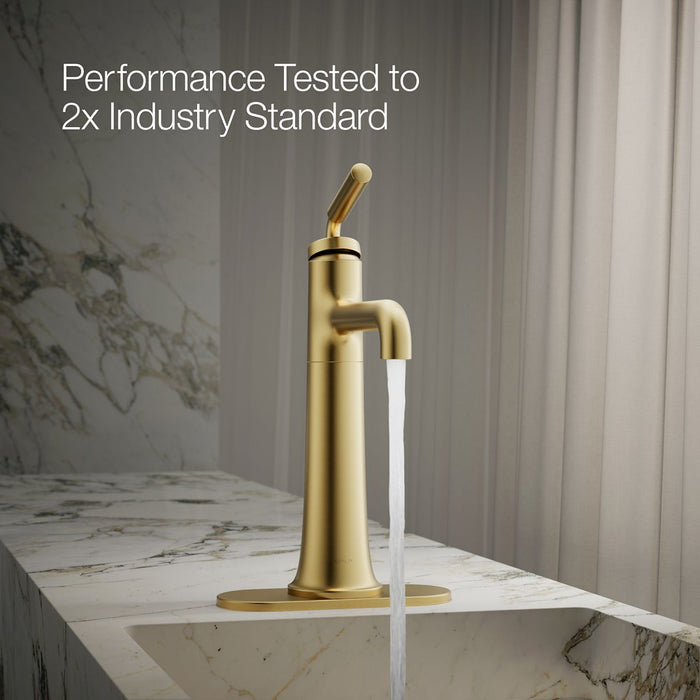 KOHLER K-26437-4K Tone Tall single-handle bathroom sink faucet, 1.0 gpm, vibrant brushed moderne brass - view 5