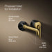 KOHLER K-26438-4 Tone Wall-mount single-handle bathroom sink faucet, 1.2 gpm, matte black with brushed moderne brass - view 2