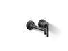 KOHLER K-26438-4 Tone Wall-mount single-handle bathroom sink faucet, 1.2 gpm, matte black