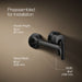 KOHLER K-26438-4 Tone Wall-mount single-handle bathroom sink faucet, 1.2 gpm, matte black - view 2