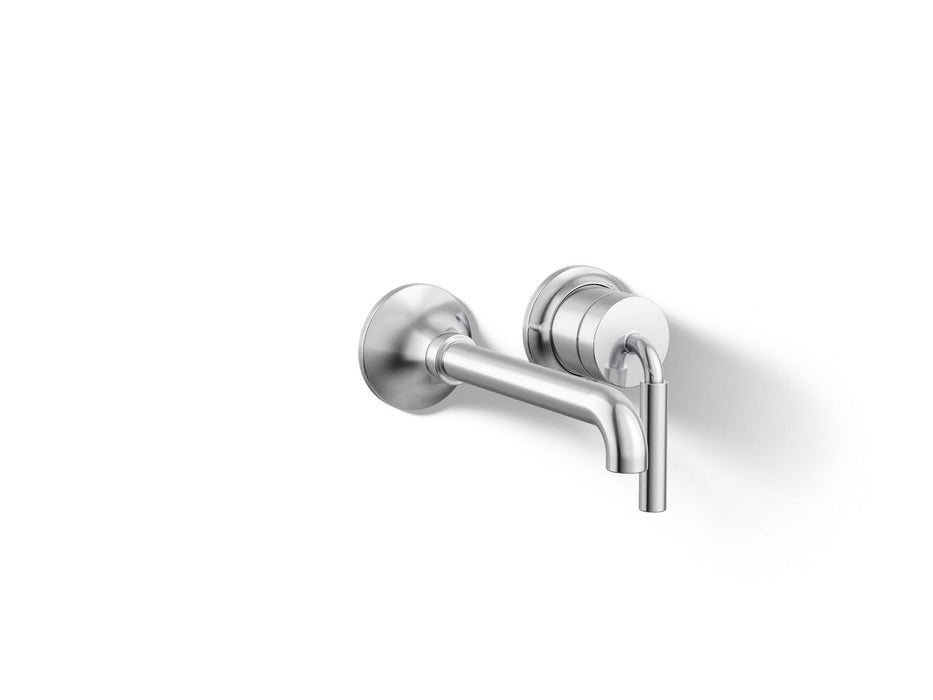 KOHLER K-26438-4 Tone Wall-mount single-handle bathroom sink faucet, 1.2 gpm, polished chrome