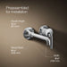 KOHLER K-26438-4 Tone Wall-mount single-handle bathroom sink faucet, 1.2 gpm, polished chrome - view 2