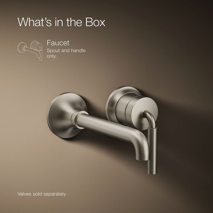 KOHLER K-26438-4 Tone Wall-mount single-handle bathroom sink faucet, 1.2 gpm, vibrant brushed nickel - view 5