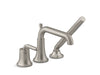 KOHLER K-26441-4 Tone Deck-mount bath faucet with handshower, vibrant brushed nickel