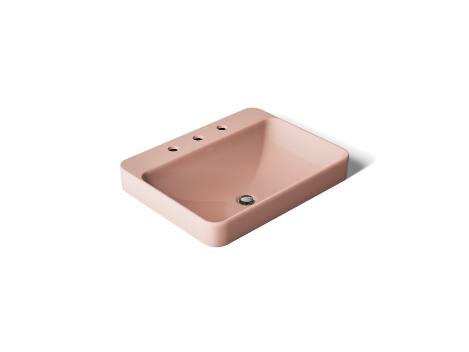 KOHLER K-2660-8 Vox 23" Rectangular Vessel Bathroom Sink, 150th peachblow