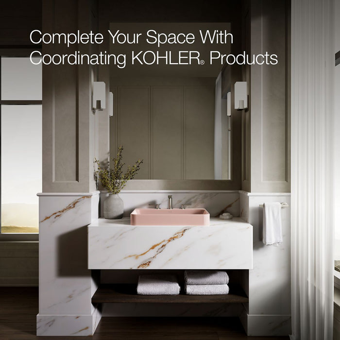 KOHLER K-2660-8 Vox 23" Rectangular Vessel Bathroom Sink, 150th peachblow - view 4
