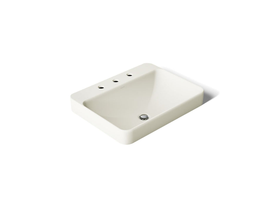 KOHLER K-2660-8 Vox 23" Rectangular Vessel Bathroom Sink, biscuit