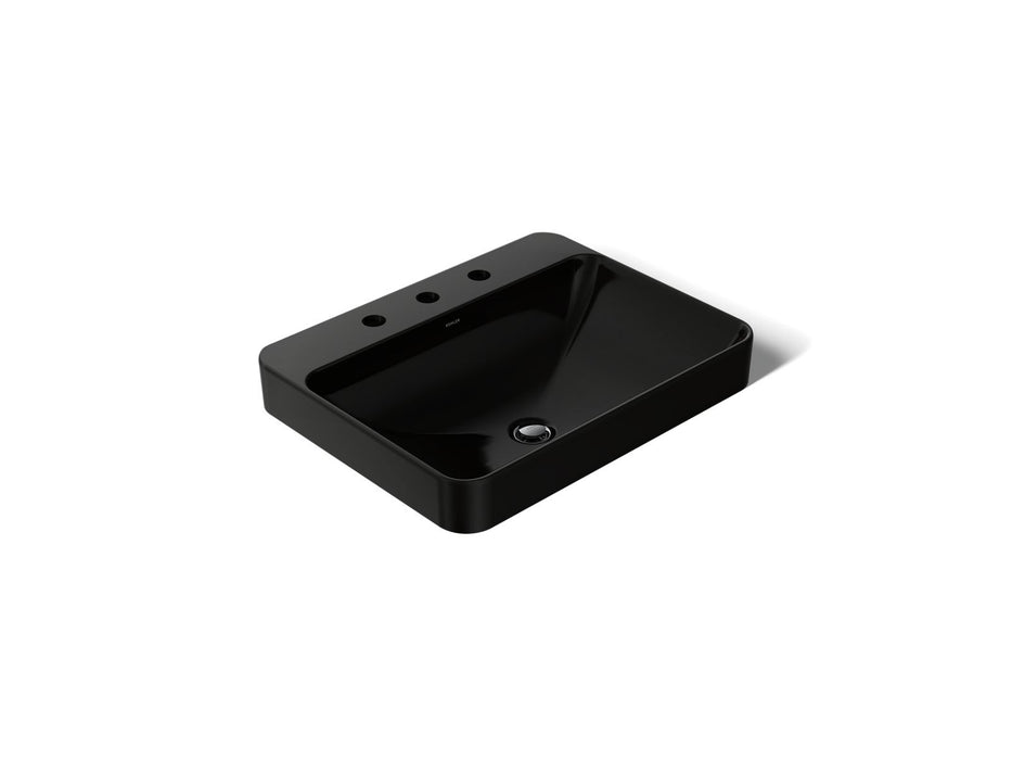 KOHLER K-2660-8 Vox 23" Rectangular Vessel Bathroom Sink, black black