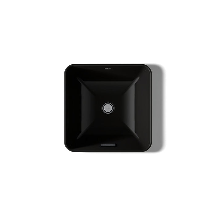 KOHLER K-2661 Vox 16-1/4" square vessel bathroom sink, black black - view 3