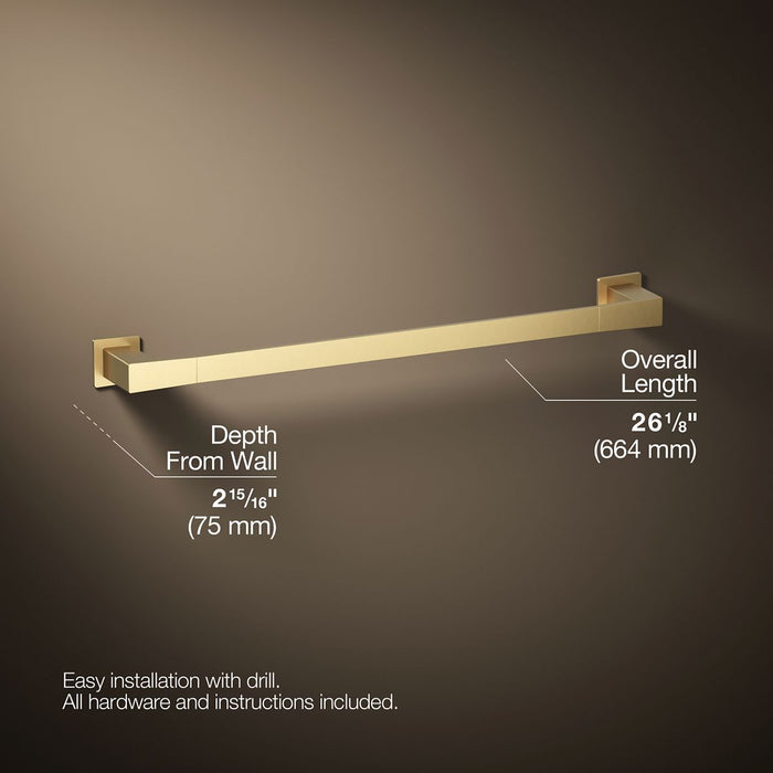 KOHLER K-26634 Honesty 24" towel bar, vibrant brushed moderne brass - view 4