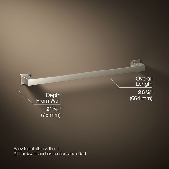KOHLER K-26634 Honesty 24" towel bar, vibrant brushed nickel - view 4