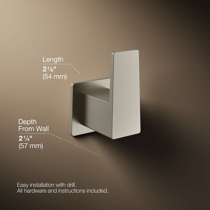 KOHLER K-26636 Honesty Robe hook, vibrant brushed nickel - view 5