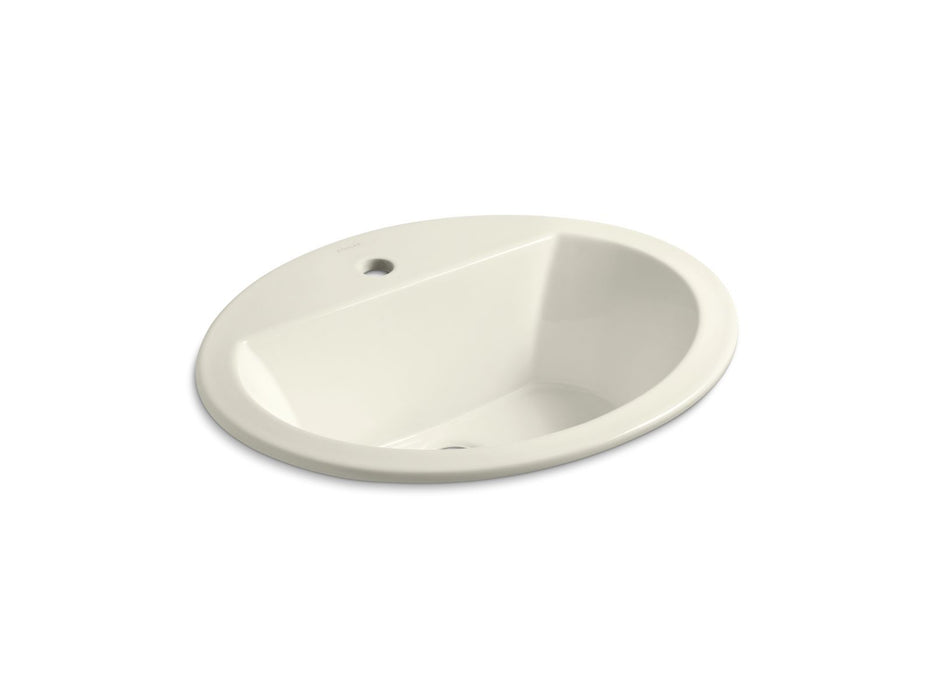 KOHLER K-2699-1 Bryant 20-1/4" Oval Drop-in Bathroom Sink, biscuit
