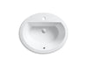 KOHLER K-2699-1 Bryant 20-1/4" Oval Drop-in Bathroom Sink, white - view 2