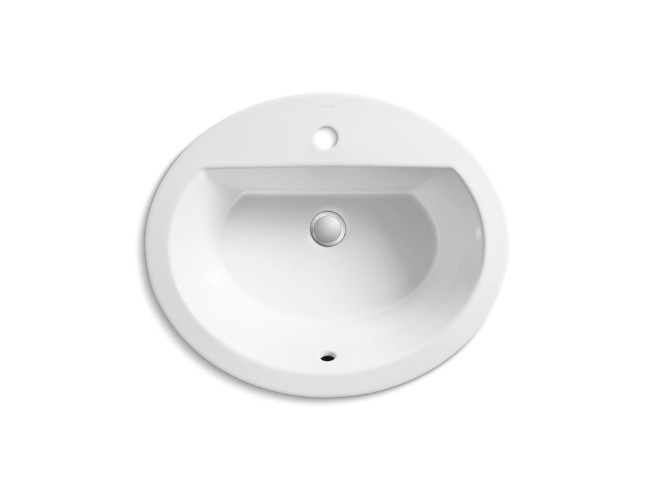 KOHLER K-2699-1 Bryant 20-1/4" Oval Drop-in Bathroom Sink, white - view 2
