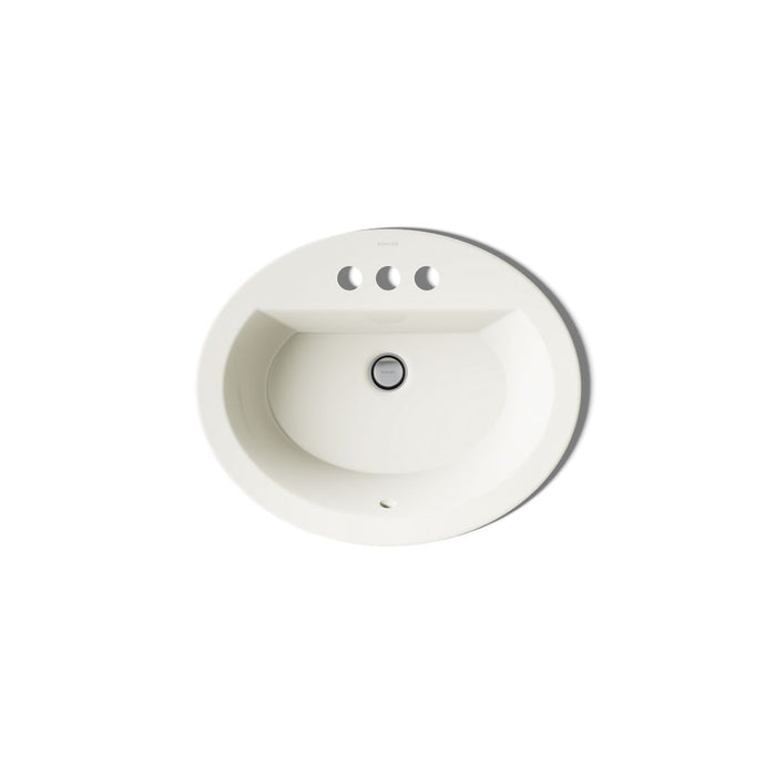 KOHLER K-2699-4 Bryant 20-1/4" Oval Drop-in Bathroom Sink, biscuit - view 2