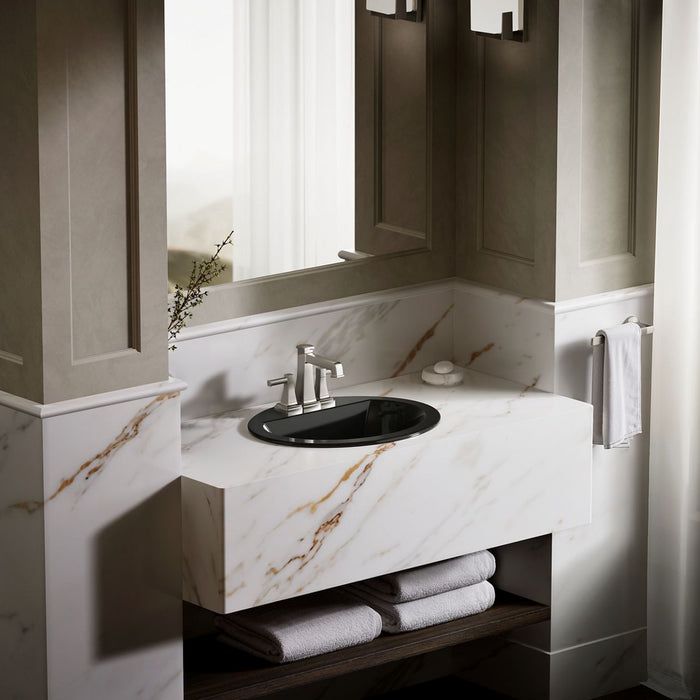 KOHLER K-2699-4 Bryant 20-1/4" Oval Drop-in Bathroom Sink, black black - view 3