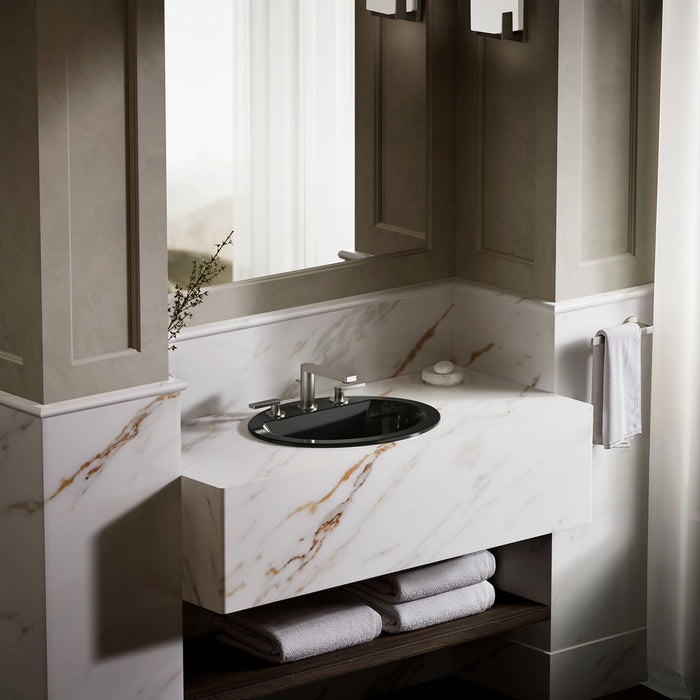 KOHLER K-2699-8 Bryant 20-1/4" Oval Drop-in Bathroom Sink, black black - view 4