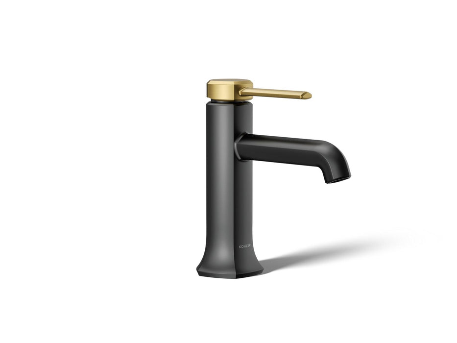 KOHLER K-27000-4K Occasion Single-handle bathroom sink faucet, 1.0 gpm, matte black with brushed moderne brass