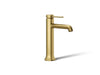 KOHLER K-27003-4N Occasion Tall single-handle bathroom sink faucet, 0.5 gpm, vibrant brushed moderne brass