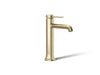 KOHLER K-27003-4N Occasion Tall single-handle bathroom sink faucet, 0.5 gpm, vibrant french gold
