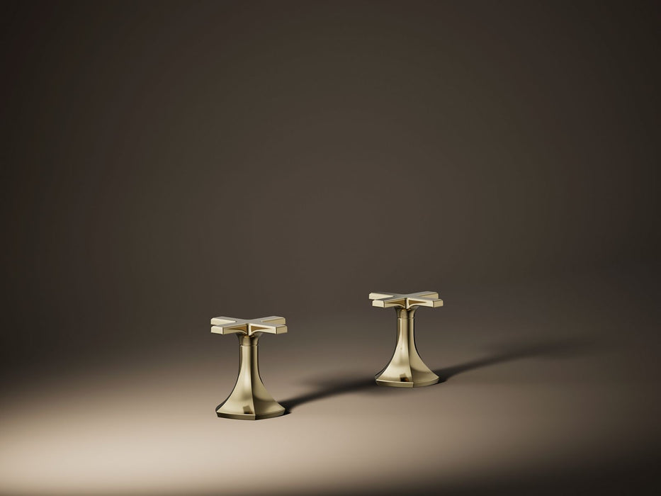 KOHLER K-27010-3 Occasion Cross bathroom sink faucet handles, vibrant french gold - view 4
