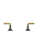 KOHLER K-27010-4 Occasion Lever bathroom sink faucet handles, matte black with brushed moderne brass - view 3