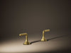 KOHLER K-27010-4 Occasion Lever bathroom sink faucet handles, vibrant brushed moderne brass - view 3