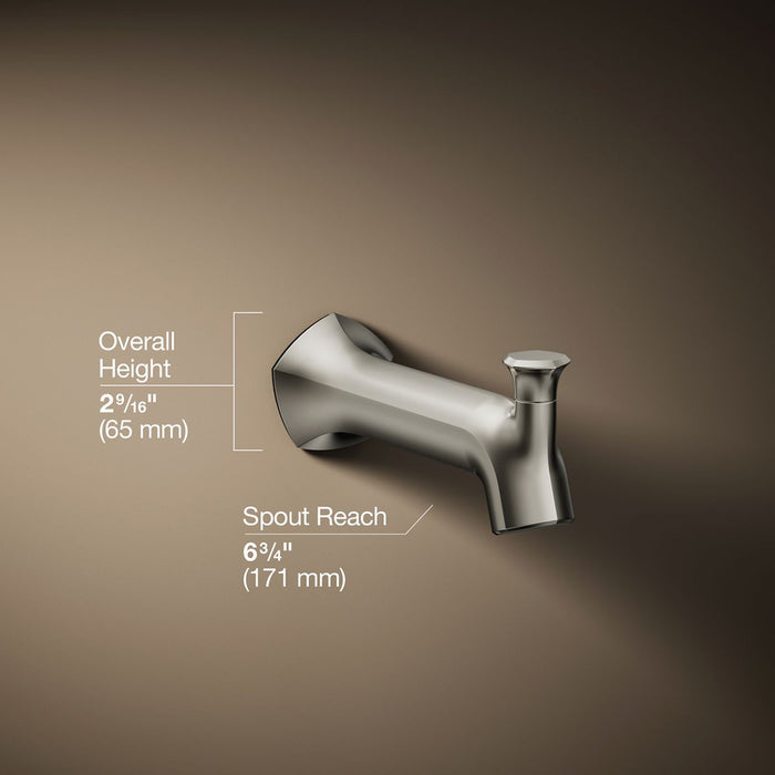 KOHLER Occasion Wall-mount bath spout with Straight design and diverter