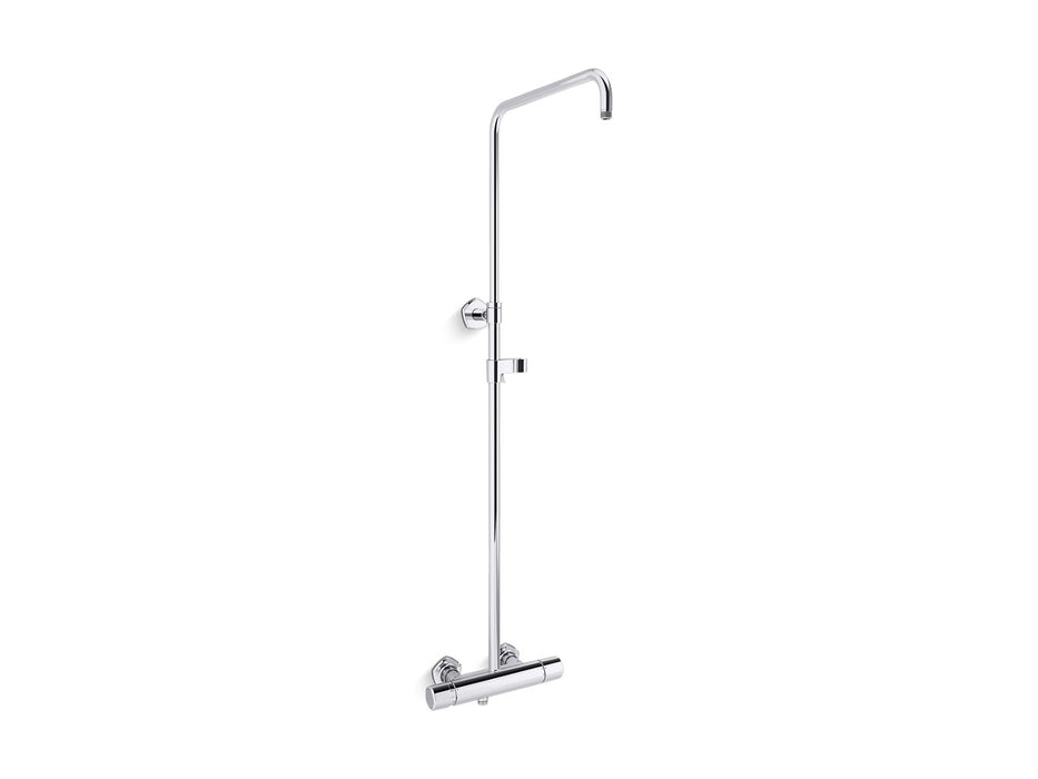 KOHLER K-27031-9 Occasion Two-Way exposed thermostatic valve and shower column kit, polished chrome