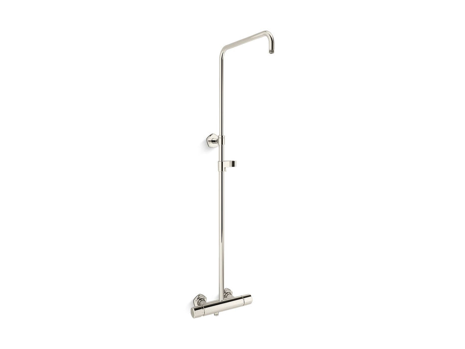 KOHLER K-27031-9 Occasion Two-Way exposed thermostatic valve and shower column kit, vibrant polished nickel