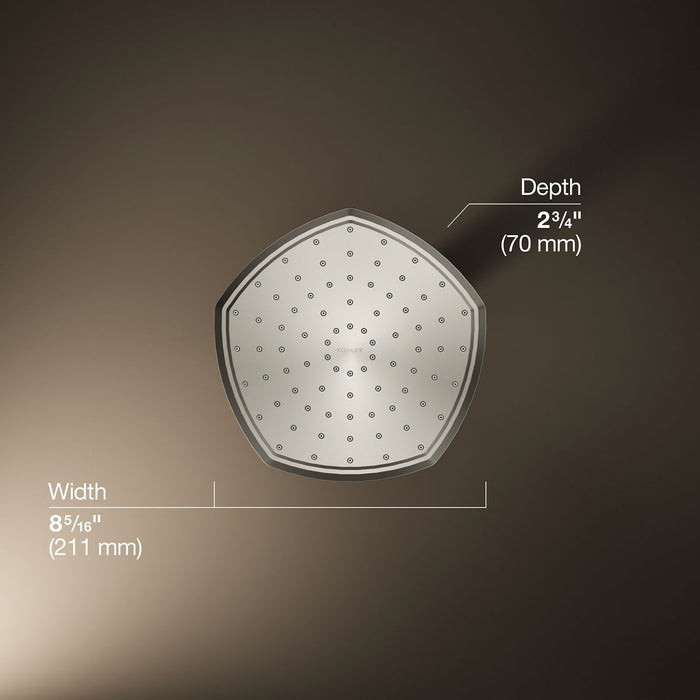 KOHLER K-27051 Occasion 8" Single-function Rainhead, 2.5 GPM, polished nickel - view 5
